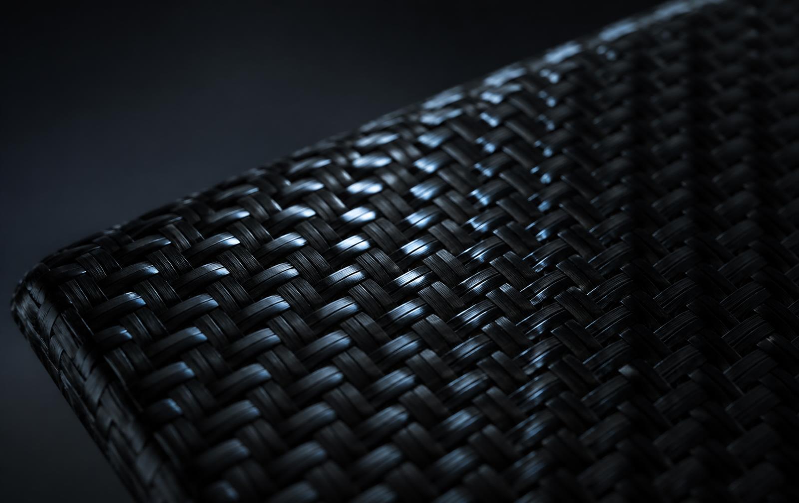 Macro du tissage de fibre de carbone sec